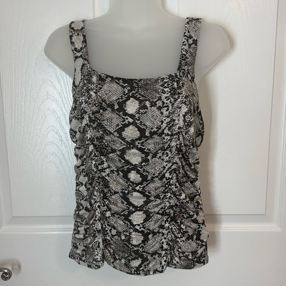 Express ruched snake print tank top - Picture 1 of 5